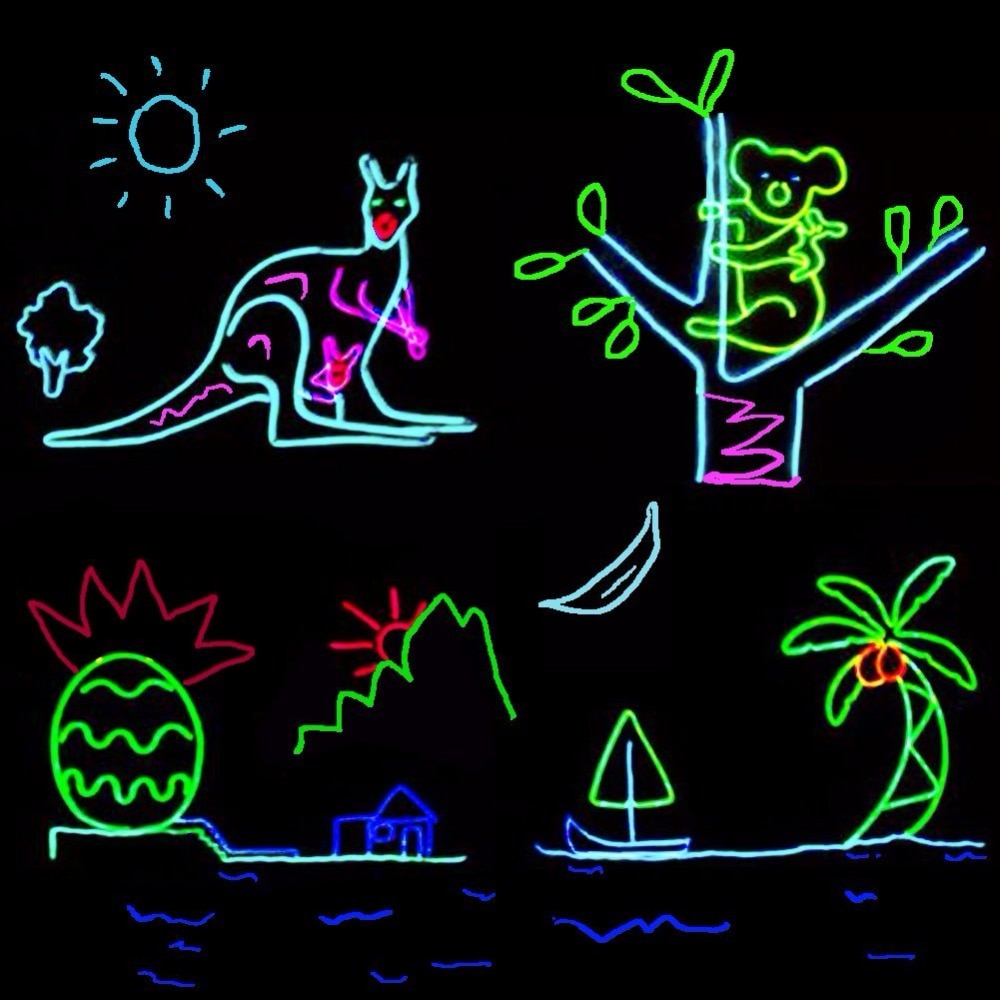 Neon Glow Cable Car Accessories Set : 3 Red Cables|3 Blue Cables|3 Green Cables|3 Yellow Cables